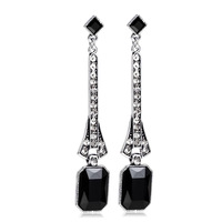 Perlengkapan Aksesori Wanita Gaya Gatsby Tahun 1920-an: Hiasan Kepala Bulu, Kalung Manik-manik Hitam, Anting-anting Kristal, Gelang, Sarung Tangan Opera Panjang