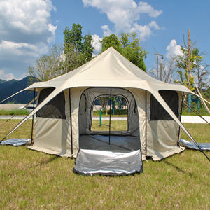 Tiendas de campaña <span class=keywords><strong>Campana</strong></span> Tienda, Tienda de yurta familiar con toldo Porche Refugio al aire libre <span class=keywords><strong>para</strong></span> 4 personas con sala de pantalla Gran capacidad, impermeable - Product Image 3