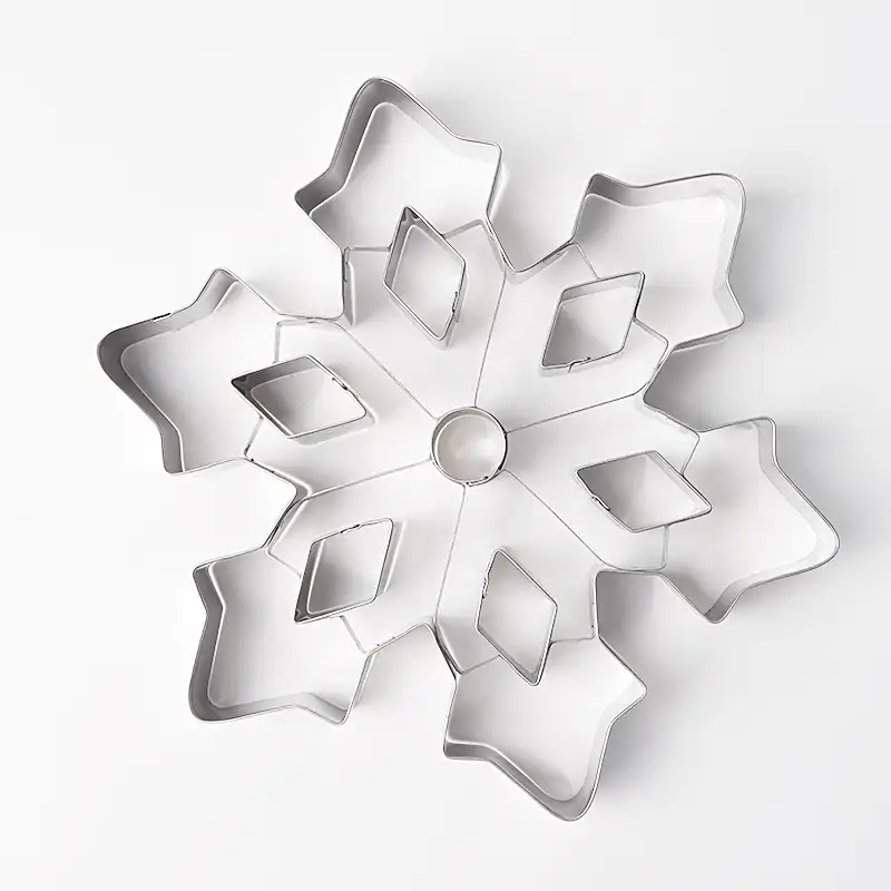 Hochwertige 3D Edelstahl Weihnachten Schneeflocke Form Aus stecher