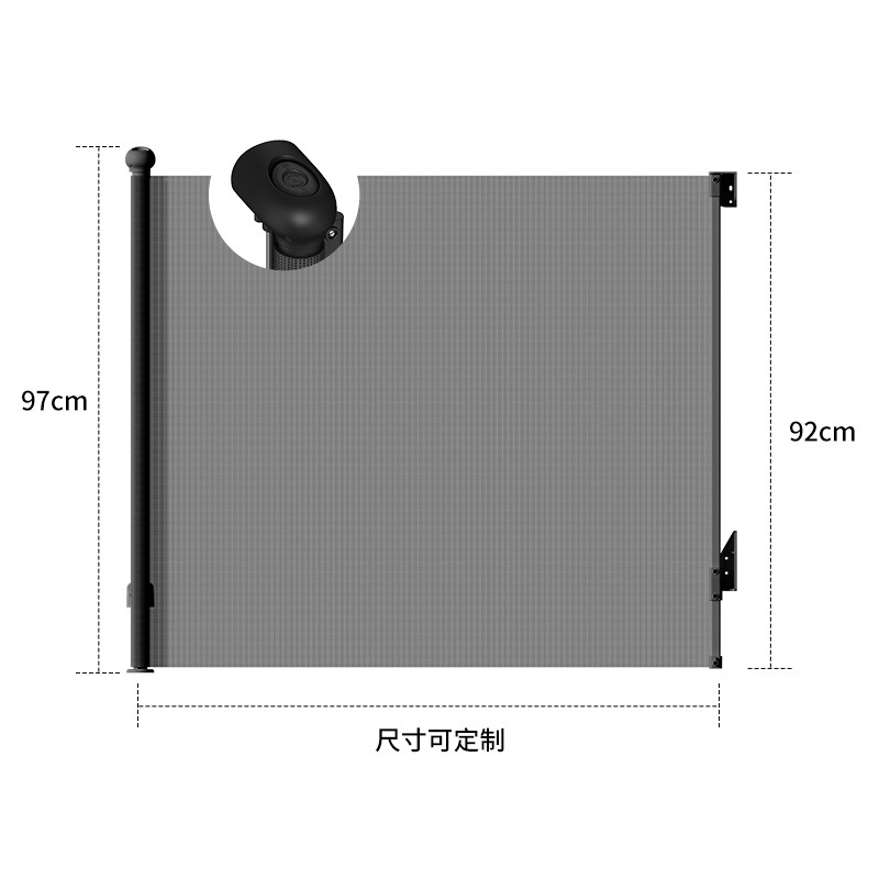 97 cm de hauteur noir [double pression de verrouillage]