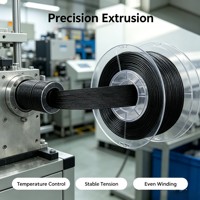 Filament d'impression 3D PETG CF15 renforcé de fibres de carbone, haute rigidité, surface mate légère, faible déformation, 1,75 mm, impression facile