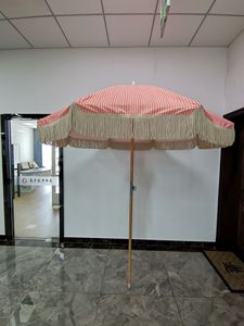 Parasols <strong>Beach</strong> Umbrellas Tassels Boho Wooden Luxury Contemporary Waterproof Hotel Outdoor Furniture Park Fringed Sun Outdoor - Product Image 5