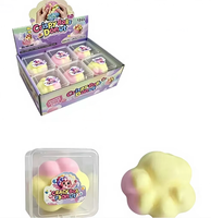 Jouet Squishy Patte de Chat en Forme de Donut au Chocolat Croustillant, Balle Faite Main, Jouet à Presser Anti-Stress et Décompression, Vente en Gros