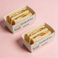 Boîte à sushi en carton biodégradable de qualité alimentaire, design personnalisé, réutilisable, conteneur à sandwich fait main, boîte à collation, boîte à hamburger
