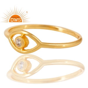 แหวนดีไซน์ตาปีศาจประดับเพชรซิคอนสีขาว ชุบทองคำขาว 14k เงินแท้ 925 สำหรับผู้หญิง ขายส่ง - Product Image 2