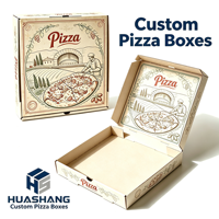 Boîtes à pizza carrées en carton ondulé écologiques jetables, prix usine, design personnalisé imprimé, qualité alimentaire, toutes tailles