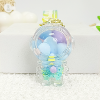 Porte-clés créatif en forme de diamant avec liquide flottant, paillettes acryliques et motif animal de dessin animé, idéal pour cadeaux promotionnels, sacs et voitures