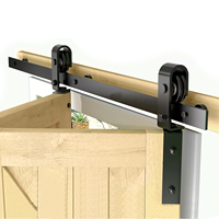 Sistem Pintu Lipat Bifold Barn Door, Rel Geser Atas Berbahan Logam Baja Karbon Senyap, Kit Rel Geser Lengkap, Perlengkapan Perangkat Keras Rumah