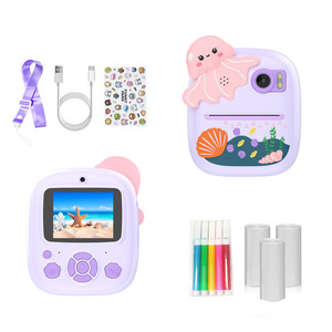 Appareil <span class=keywords><strong>photo</strong></span> instantané pour enfants P8 avec écran 2,4 pouces, double objectif, impression thermique 1080P, filtre, design méduse de dessin animé et jeu - Product Image 6