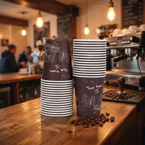 China Wholesale Custom Disposable Single Wall Food Grade <b>Corrugated</b> <b>Paper</b> Coffee Cups-7oz/8oz/20oz/24oz/9oz/12oz/14oz Cold Drink - Product Image 1