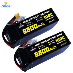 PONFLY 고출력 5200mAh 6S 22.2V 100C FPV 드론 배터리 Lipo 배터리 3S 4S 14.8V 8S 29.6V RC 비행기 리튬 폴리머 배터리 - Product Image 1