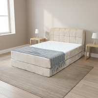 Lit King Size Compressé Facile à Assembler, Cadre Réglable Écologique, Matelas Doux, Design Moderne, Solution Gain de Place pour Chambre à Coucher
