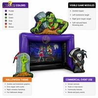 Stand de jeu gonflable de lancer de hache sur le thème des zombies pour Halloween, écologique, portable, garantie 3 ans pour les parcs d'attractions