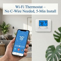 Contrôleur de température sans fil mural YOD Contractor HVAC, écran tactile intelligent WiFi, plastique ABS, 24V