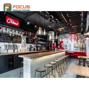 Stylish Cafe Service <b>Counter</b> Laminate Wood Finish Coffee Bag Display Area Storefront Service <b>Counter</b> - Product Image 5