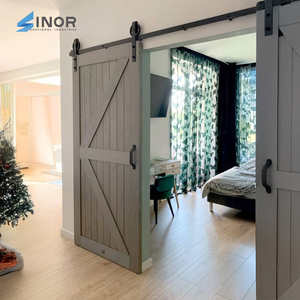 Heavy Duty Hinges and Track Strong Load Bearing Stable Operation Long Life Solid Wood Barn Door for Commercial Use - Product Image 5