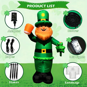 Decoración Inflable Gigante de 8 Pies con LED, Resistente al Agua IP44, para el Día de San Patricio, con Diseño de Leprechaun, Cerveza y Trébol, para Jardín, Fiesta Irlandesa - Product Image 6