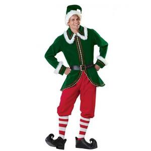 Déguisement d'elfe de Noël vert pour couple, cosplay, carnaval, fête du Nouvel An, tenue de fête, costume de Noël pour adultes, femmes et hommes, costume de Père Noël - Product Image 2