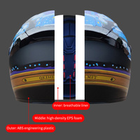 Nouveau casque de moto intégral à trois couches de protection - Extérieur en ABS, intermédiaire en EPS, doublure respirante, fermeture rapide, certifié CCC