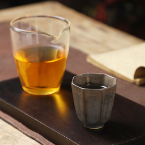 ถ้วยชาเครื่อ<span class=keywords><strong>ง</strong></span>ปั้นดินเผาหยาบแบบญี่ปุ่นชุดกังฟูเซรามิกแบบย้อนยุคเคลือบทองสนิ<span class=keywords><strong>ม</strong></span>สำหรับไวน์และเครื่องดื่มใช้ในบ้าน - Product Image 3