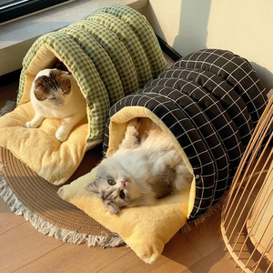 Winter enclosed cat and dog <b>bed</b>, providing a sense of security, warm and fleece-lined for winter, a swaddle-style pet <b>bed</b> for - Product Image 5