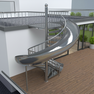 304ステンレス鋼製屋外片持ち式階段（スライド付き）高級ヴィラ家族向けレクリエーション用 - Product Image 3