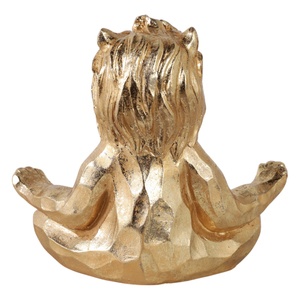 Scultura di Leone in Resina per Yoga, Finitura Dorata, Ornamento Decorativo per Casa, Esposizione su Tavolino o Mensola, Decorazione per Soggiorno - Product Image 4