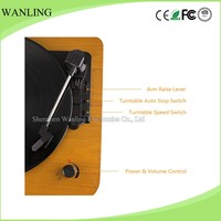 Lecteur de disques vinyles portable avec haut-parleurs, Bluetooth, USB, SD, 33/45/78 tours, directement de l'usine