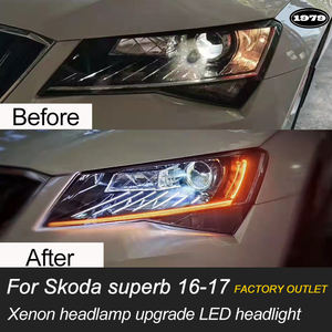 [1979] Salida de fábrica Luces de coche 2016 2017 2018 2019 lámpara de cabeza halógena de xenón actualización a Faro LED para <span class=keywords><strong>Skoda</strong></span> <span class=keywords><strong>Superb</strong></span> - Product Image 6
