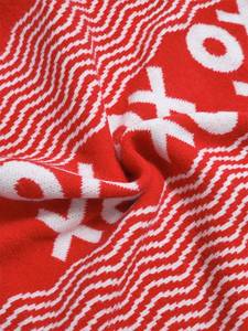 Poncho Écharpe Jacquard Rouge Crème Tendance pour Mariage d'Automne, Quotidien, Voyage – Élégant, Doux, Écologique, Motif <span class=keywords><strong>Lettres</strong></span> – Vente Flash - Product Image 3