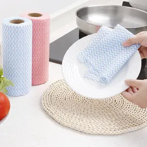 Rolo não tecido descartável de preço barato toalha de prato de cozinha pano de limpeza de cozinha