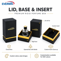 Kotak Parfum Kustom Berlapis Emas Persegi Panjang EVERWIN Premium untuk Kemasan Hadiah Kosmetik dan Penjualan Eceran Hari Valentine