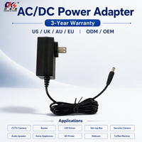 Adaptateur secteur mural personnalisable AC-DC 12V 24V 0.75A 2A avec prise US, alimentation à découpage pour caméra, moniteur, humidificateur