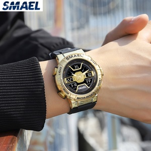 Montres-bracelets analogiques-digitales de sport pour hommes SMAEL 8067, luxe, mode, dorées, étanches, OEM - Product Image 5