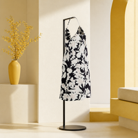 Ensemble de vêtements de détente Lecoo 2 pièces pour femmes, imprimé floral, robe de nuit noire et blanche, ensemble élégant de pyjama en satin pour femmes