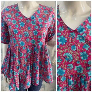 Westurn <b>Women</b> Garments and Dress Long Indian Kurti <b>Kurta</b> Hand Block Short <b>Kurta</b> Kurtis for <b>Women</b> in India - Product Image 5