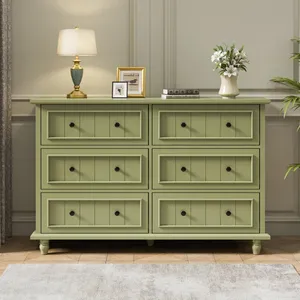 6 ngăn kéo 47.2 ''W phong cách retro tủ quần áo đôi Crafted với độ chính xác từ vật liệu chất lượng cao thanh lịch tủ quần áo - Product Image 1