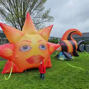 Réplica de bota inflable gigante amarilla con soplador para exhibición de tienda de zapatos, globo modelo de bota hinchable - Product Image 4