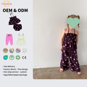 Vêtements d'été à la mode pour enfants, débardeurs à imprimé à pois, pantalons à taille élastique, ensemble <span class=keywords><strong>de</strong></span> tenue pour petites filles - Product Image 1