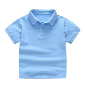 2024オリジナル卸売bouquite子供服子供綿男の子Tシャツ子供用無地ポロシャツ