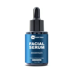 Individuelles Men's Face Serum Hautpflege Entfernung dunkler Flecken Gesicht Öl Gesicht Serum Glas-Tropfflaschen mit Tropfer