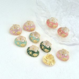 Pendientes de Moda con Perlas y Acabado en Gota de Aceite, Acero Inoxidable con Baño al Vacío de Larga Duración - Product Image 2