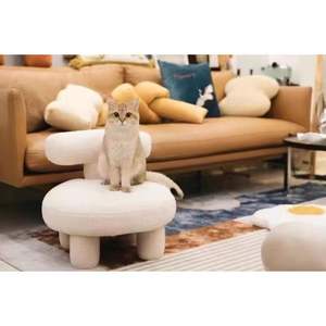 Taburete Redondo Moderno de Espuma, Otomana Suave para el Hogar, Silla para Sala de Estar o Dormitorio, Estilo de Diseño Escandinavo - Product Image 2