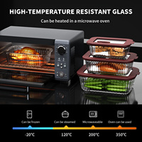 Boîte alimentaire en verre rayée en gros, type bento, avec couvercle anti-fuite, compatible micro-ondes et lave-vaisselle, sans BPA, avec cuillère et fourchette, idéale pour le travail