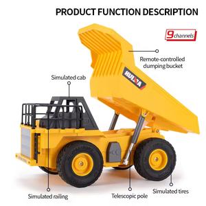 Huina 1515 <span class=keywords><strong>1</strong></span>:24 9CH Voiture de chantier radiocommandée 2 en <span class=keywords><strong>1</strong></span>, bulldozer RC, chargeuse sur pneus et <span class=keywords><strong>camion</strong></span> à <span class=keywords><strong>benne</strong></span> basculante, ensemble deux en un, lumières et sons - Product Image 6