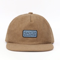 Harga Pabrik Grosir Desain Kustom Topi Katun Pria Musim Dingin Patch Tenun Corduroy Gorras Berkualitas Tinggi 5 Panel Snapback Caps