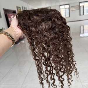 Topper Cheveux Bouclés en Cheveux Humains Remy Européens Vierges <span class=keywords><strong>Lexa</strong></span> Couleur Balayage – Topper Cheveux Plein Volume de Qualité Supérieure pour Femmes - Product Image 2
