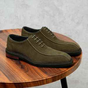 Nouvelles Chaussures d'Affaires Respirantes en Cuir de Vachette pour Hommes, Modèle Pointu avec Détail Gaufré, Imperméables pour l'Automne – Meilleures Ventes - Product Image 5