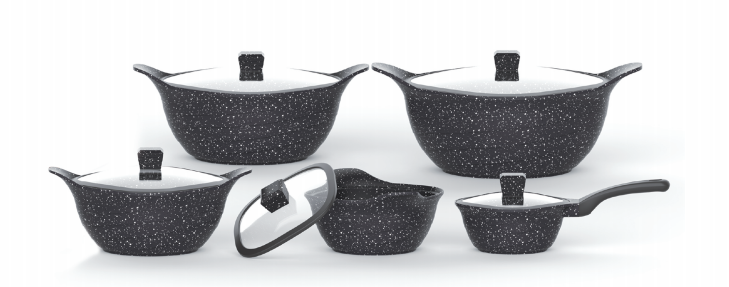 2023 New Design High Quality 12 PCS Non Stick Cookware Sets Cooking Pot Household Utensils Kitchen Aluminum Casserole · image 3