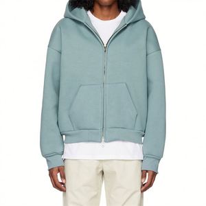 Alta calidad otoño Casual sólido personalizado propia marca Zip up sudaderas con capucha pantalones de chándal hombre conjunto chándal - Product Image 2